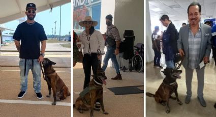 Olímpico, binomio canino de Minatitlán que tiene populares fotos con artistas