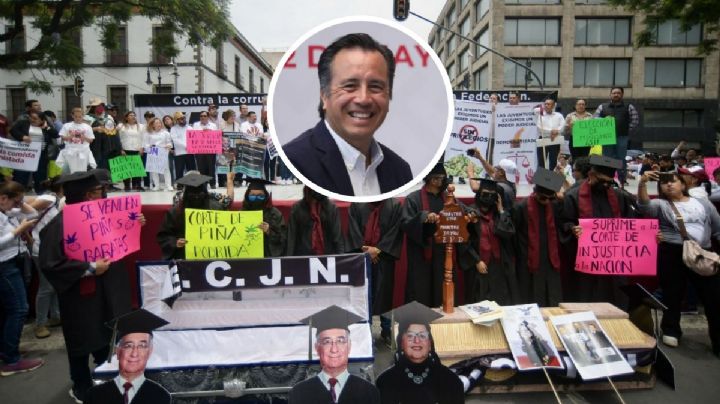 Fue en sentido figurado: Cuitláhuac defiende ataúd de Norma Piña en protesta