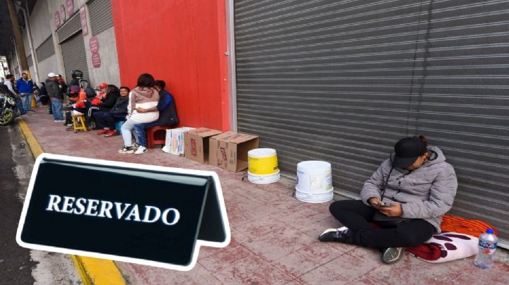 Monserrat trabaja apartando lugares en filas; así mantiene a sus seis hijos