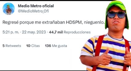 Me extrañaban: Medio Metro vuelve a Twitter después del bullying