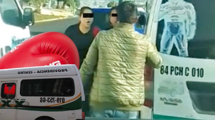 Novia de conductor se va a los golpes con chofer de combi en Pachuca | VIDEO
