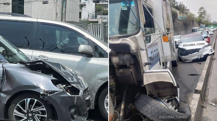 ACCIDENTE CDMX: Carambola causa caos vial en Santa Fe a la altura de Constituyentes; hay 3 personas heridas