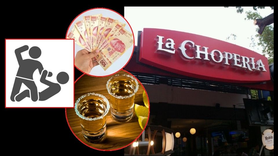 900 pesos y una golpiza, el costó 2 tequilas en el restaurante bar La Choperia