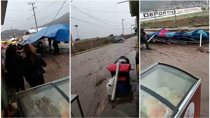 Puestos arrasados y niño perdido por caída de lona, más consecuencias de lluvia en Hidalgo