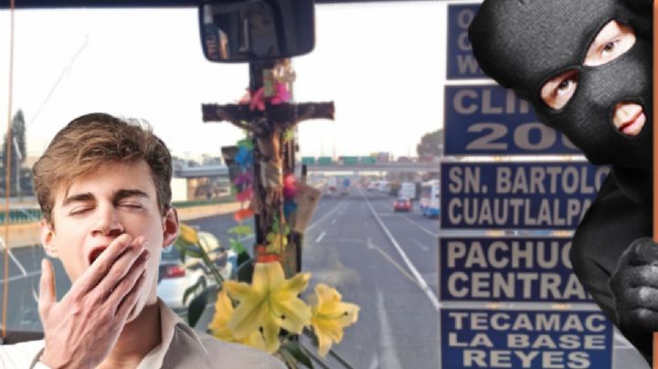 La peculiar "técnica" de pasajero de combi para evitar asalto: finge estar dormido