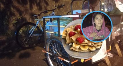 Abril emprende con su bici-crepa en Xalapa para pagar sus estudios de enfermera