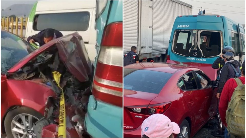 Accidente vial en la autopista México - Puebla.