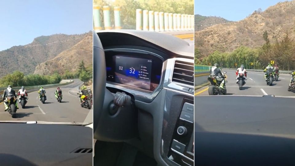 En el video se puede apreciar que los motociclistas no permitieron a los automovilistas avanzar y circularon a baja velocidad mientras realizaban movimientos laterales a modo de juego