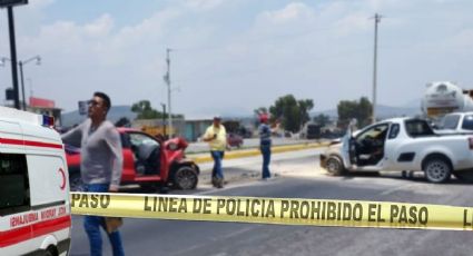 Quedan destrozadas dos camionetas en accidente en la Pachuca-Sahagún | FOTOS