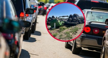 Tránsito lento en la México-Tuxpan tras volcadura de pipa este lunes 12 de junio