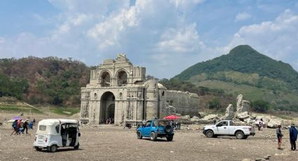 Estaba sumergido: Sequía revela por completo templo dominico en presa de Chiapas