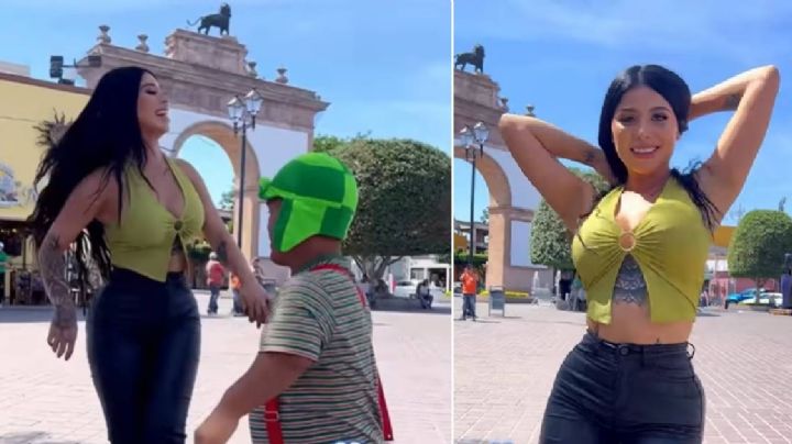 VIDEO | El pasito de Lady Birria con Medio Metro