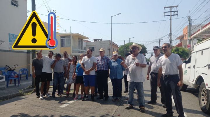 “Sin luz, no pudimos dormir del calor”, vecinos bloquean calle en Veracruz