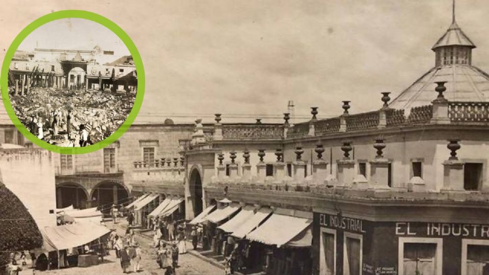 El Mercado Hidalgo fue un gran mercado público que se derrumbo por un incendio en 1929del que hoy quedan solo fotografías