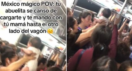 VIDEO TIKTOK: ¡Bebé a bordo! Lo pasan de mano en mano a su mamá en el Metro CDMX