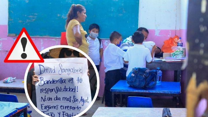 Estas escuelas en Banderilla cancelaron clases por falta de agua y bloqueo