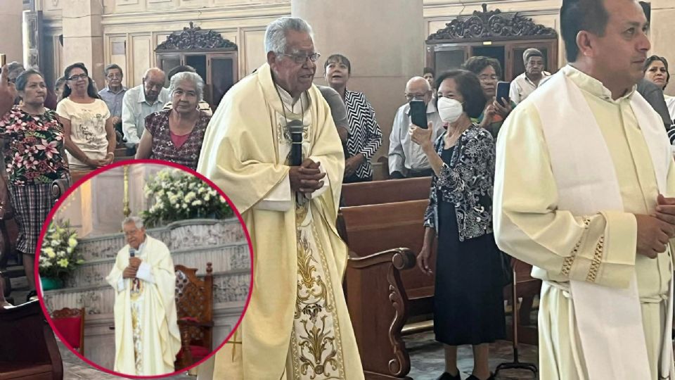 El cura Vidal Olvera celebró sus bodas de oro sacerdotales.