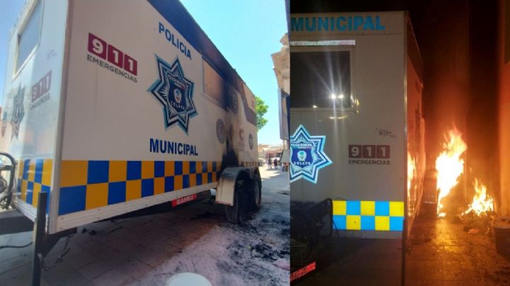 Quema de basura daña caseta de Policía en Celaya