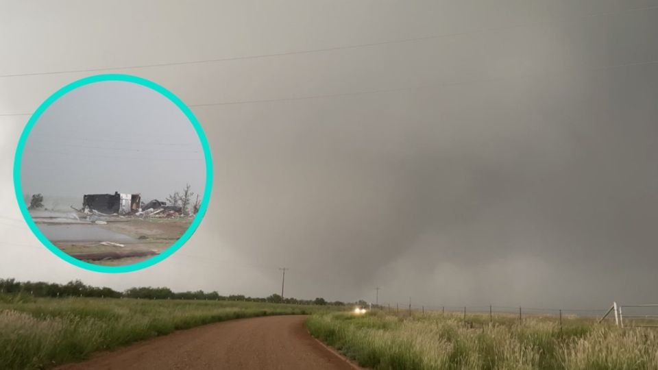 Al menos 10 edificios resultaron destruidos por el tornado en Matador, Texas