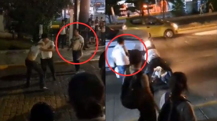 VIRAL: Hombre incita pelea callejera entre alumnos de Conalep y CBTIS en Veracruz
