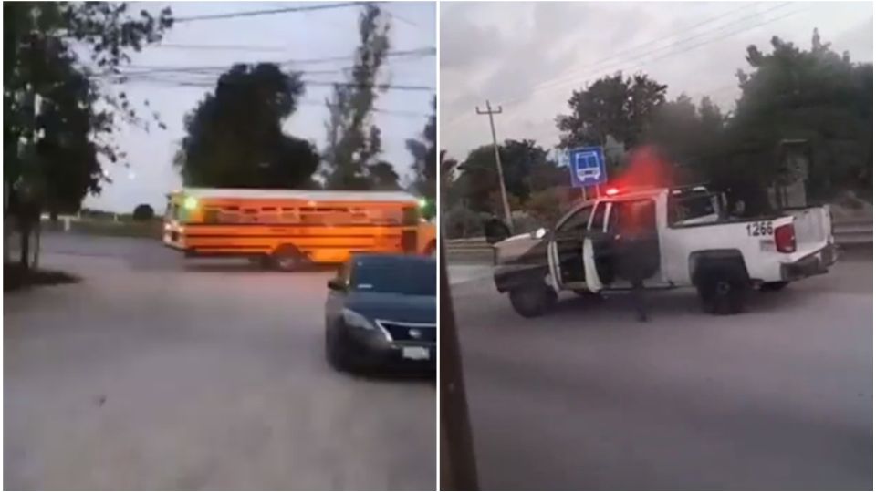 Uno de los puntos en donde hubo bloqueo fue en “el caracol” de la autopista a Río Bravo, usando para ello camiones de carga pesada.