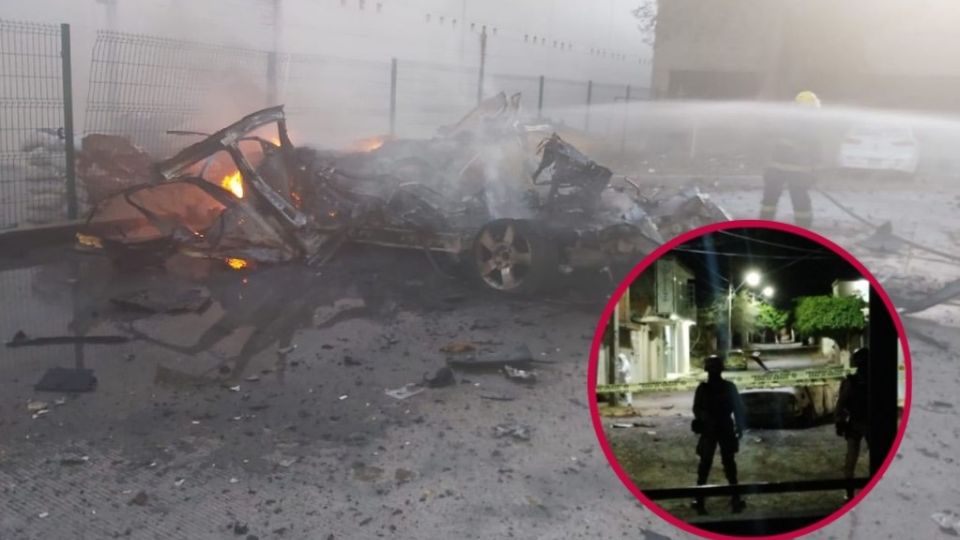 Los dos autos bomba que han explotado en Celaya.
