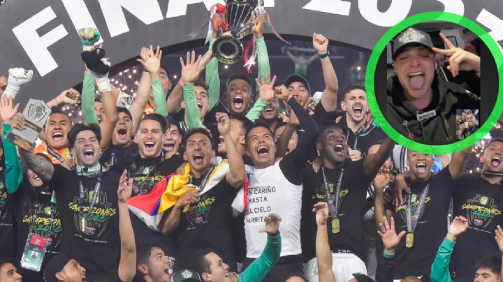Peso Pluma celebra el campeonato con jugadores del León