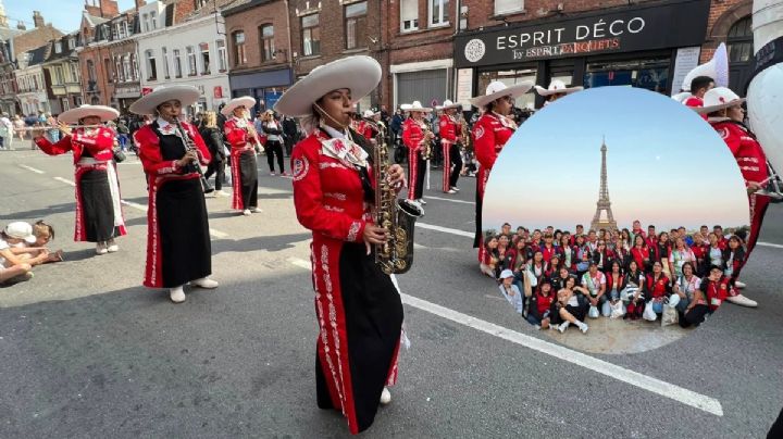 Marching band de Tuxpan deleita a espectadores en París, Francia