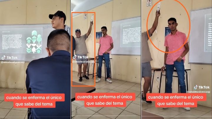 VIDEO | “Con el último aliento”: estudiante expone en clase con todo y suero
