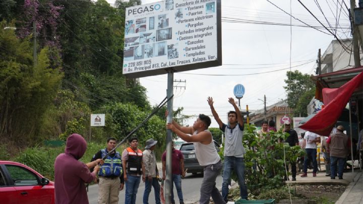 Quitan estructuras con publicidad en Emiliano Zapata ¿En Xalapa cuándo?
