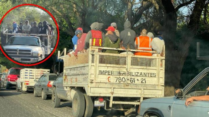 Apretados y amontonados, así transportan patrones a los trabajadores de León