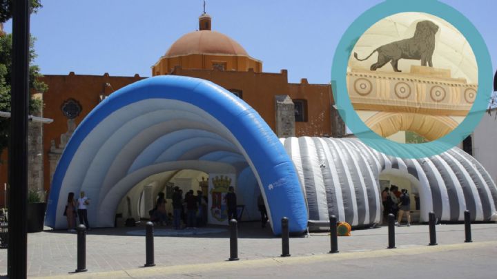 El museo inflable  que llevan a las colonias de la periferia de León, enseña la historia de la ciudad