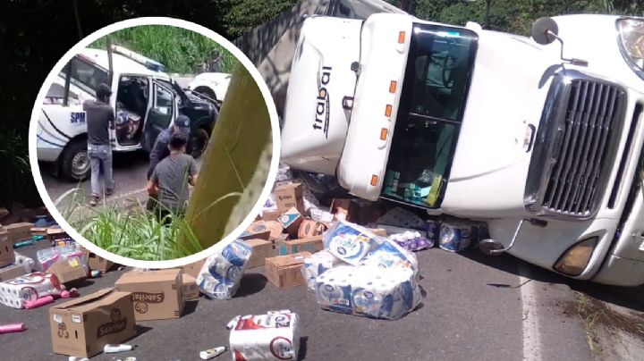 Investigarán a policías de Chocamán tras presunto robo de mercancía en accidente