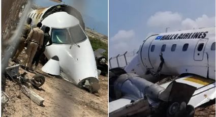 VIDEO: Momento exacto en que avión descarrila y se estrella