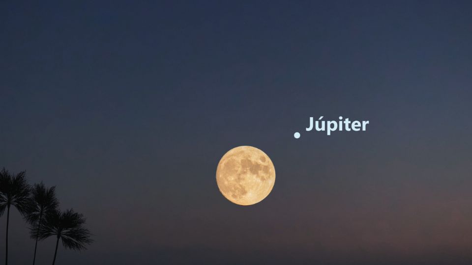 Alístate y esta noche podrás ver el beso cósmico entre la Luna y Júpiter.