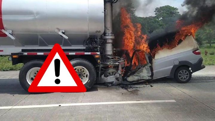Muere conductor calcinado tras choque en autopista de Amatlán, Veracruz