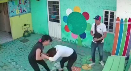 Se viraliza video de agresión a maestra de kínder; pareja que ataca es detenida