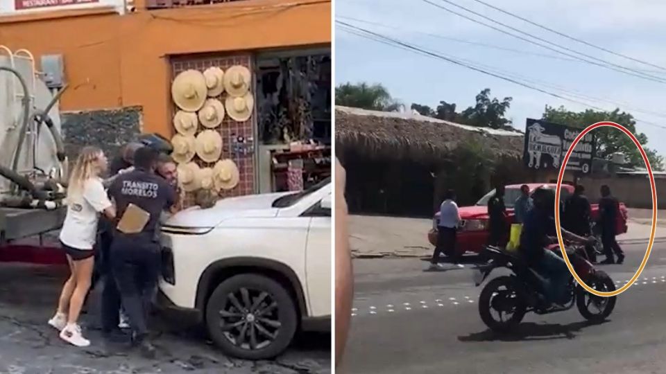 Un policía de transito ahorcó a un turista que presuntamente había intentado huir de una infracción; en otro video exhiben al jefe de Penales de Morelos agrediendo a un sujeto en la calle