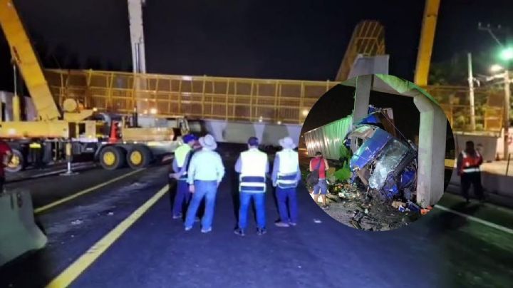 Reabren entrada a ciudad de Veracruz; quitan puente peatonal dañado por choque (+video)