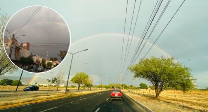 Tarde de lluvia y sol: asombra arcoíris en León