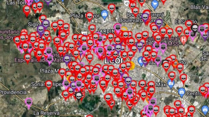 Llenan de calaveras el mapa de León