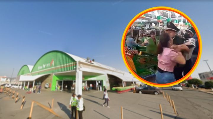 Captan riña en Aurrera de Tulipanes entre clienta y guardias | VIDEO