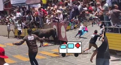 Reportan 9 lesionados tras encierro de toros en fiesta patronal de Xico