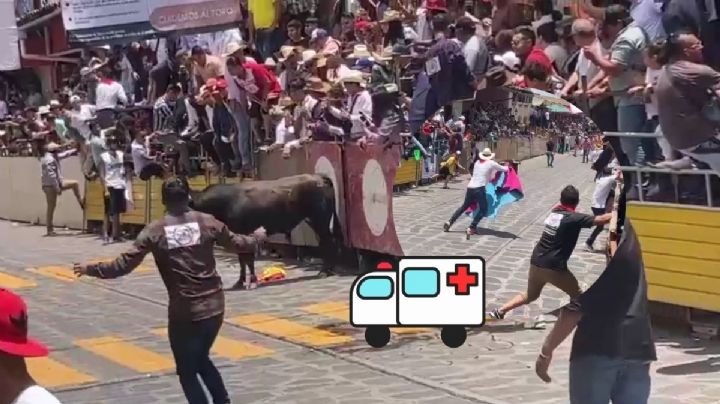 Reportan 9 lesionados tras encierro de toros en fiesta patronal de Xico