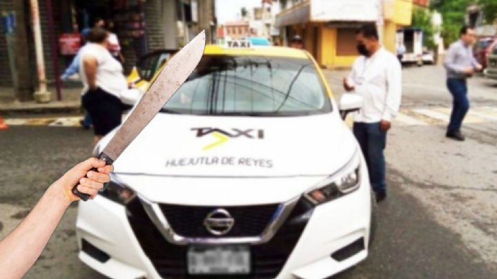 Taxista enloquecido de Hidalgo causa pánico con machete en mano | FOTOS