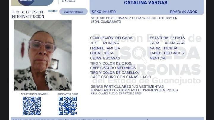 Se cumple una semana de la desaparición de Catalina Vargas, madre buscadora