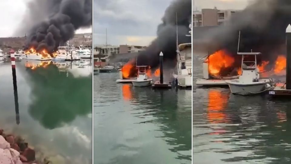 El fuego comenzó poco antes de las 07:00 horas de este lunes y se habría originado en el área de motor de uno de los yates; investigan una presunta muerte