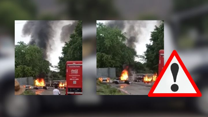 Queman patrulla y vehículos en Tantoyuca por asesinato de activista (+Video)