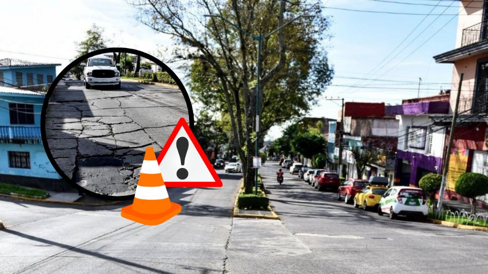 Reparación en avenida en Xalapa