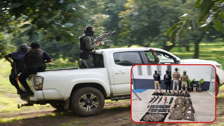 Golpe al CJNG: Les decomisan un arsenal durante operativo en Zitácuaro, Michoacán